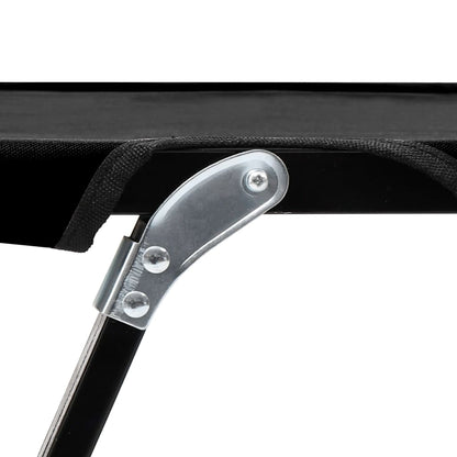 vidaXL Sun Lounger | Black | Steel frame | Double | Foldable | Sun Lounger