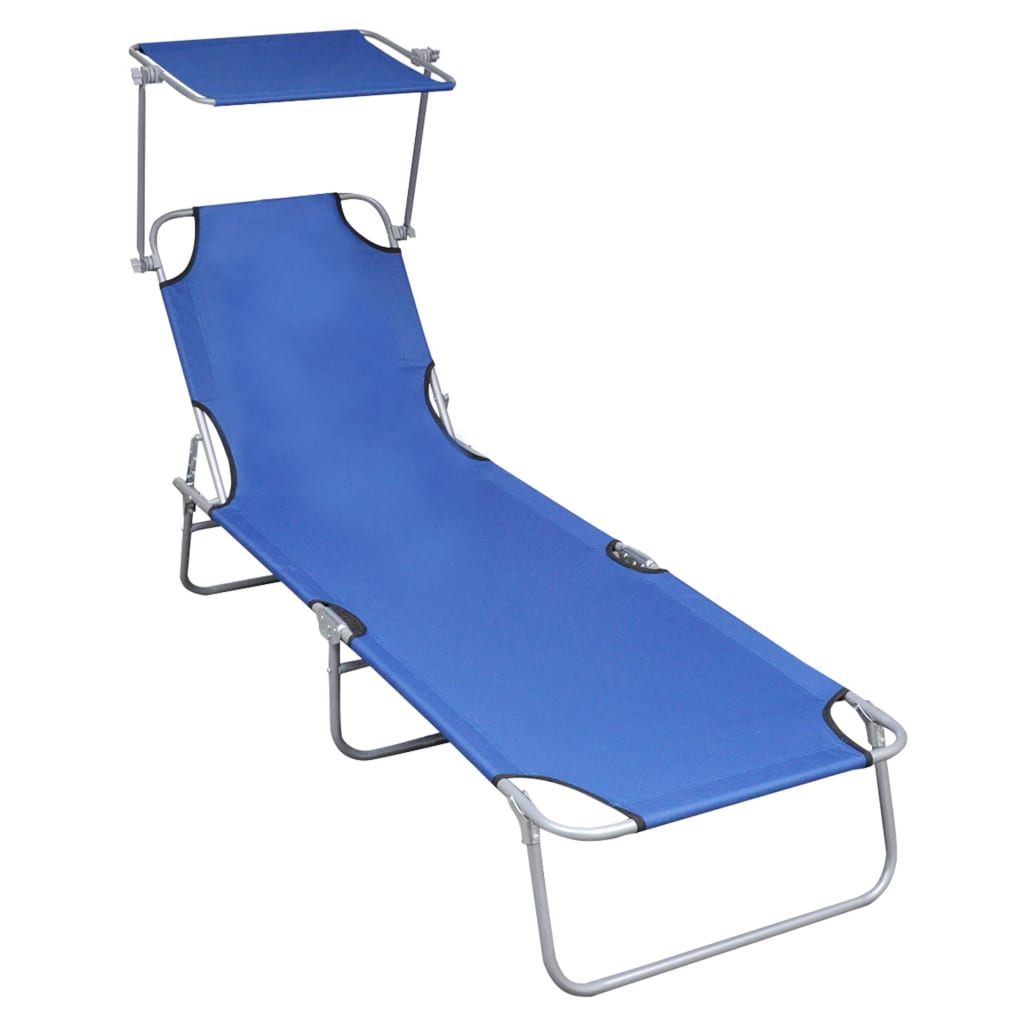 vidaXL Sunlounger | Blue | Powder-coated aluminium | Standard | Foldable