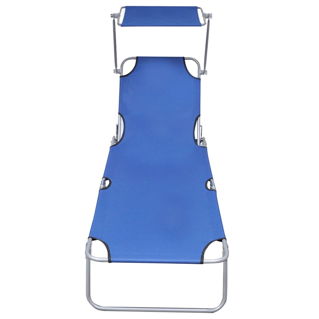 vidaXL Sunlounger | Blue | Powder-coated aluminium | Standard | Foldable