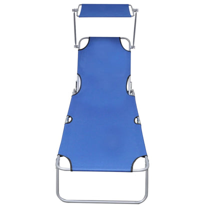 vidaXL Sunlounger | Blue | Powder-coated aluminium | Standard | Foldable