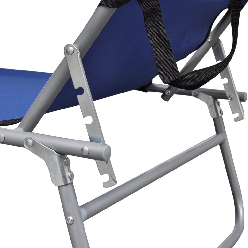 vidaXL Sunlounger | Blue | Powder-coated aluminium | Standard | Foldable