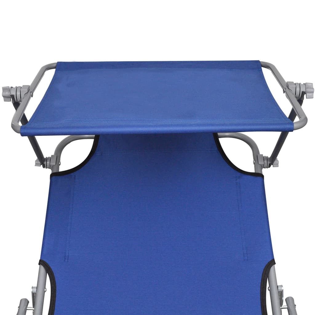 vidaXL Sunlounger | Blue | Powder-coated aluminium | Standard | Foldable