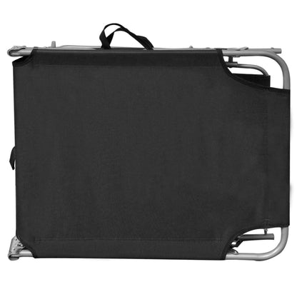 vidaXL Sunlounger | Black | Powder-coated aluminium | Standard | Foldable