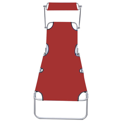 vidaXL Sunlounger | Red | Powder-coated aluminium | Standard