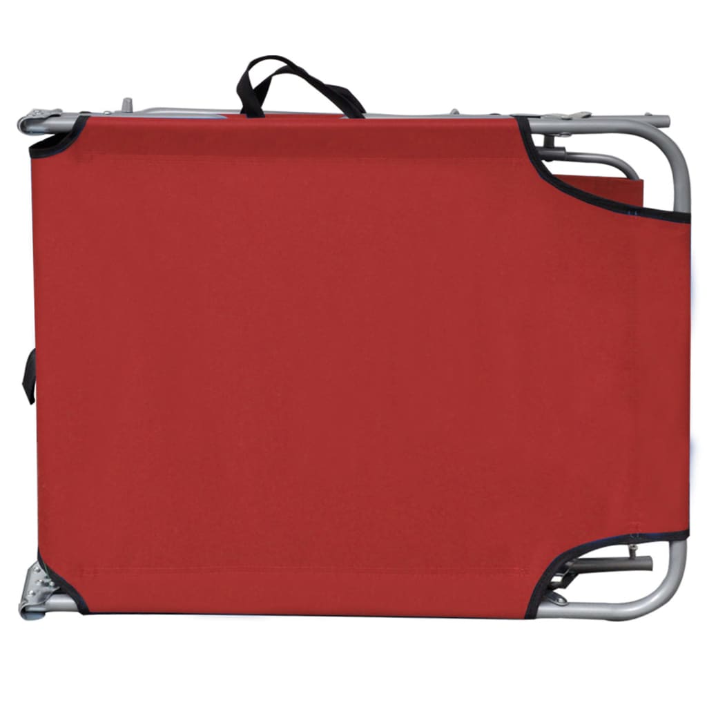 vidaXL Sunlounger | Red | Powder-coated aluminium | Standard