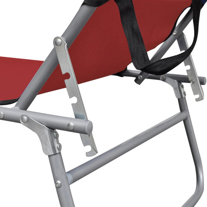 vidaXL Sunlounger | Red | Powder-coated aluminium | Standard
