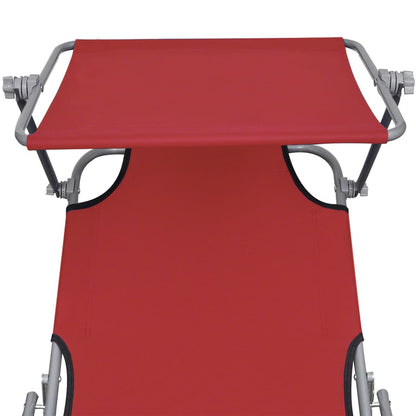 vidaXL Sunlounger | Red | Powder-coated aluminium | Standard
