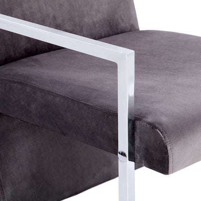 vidaXL Armchair with Chrome Feet Dark Gray Velvet