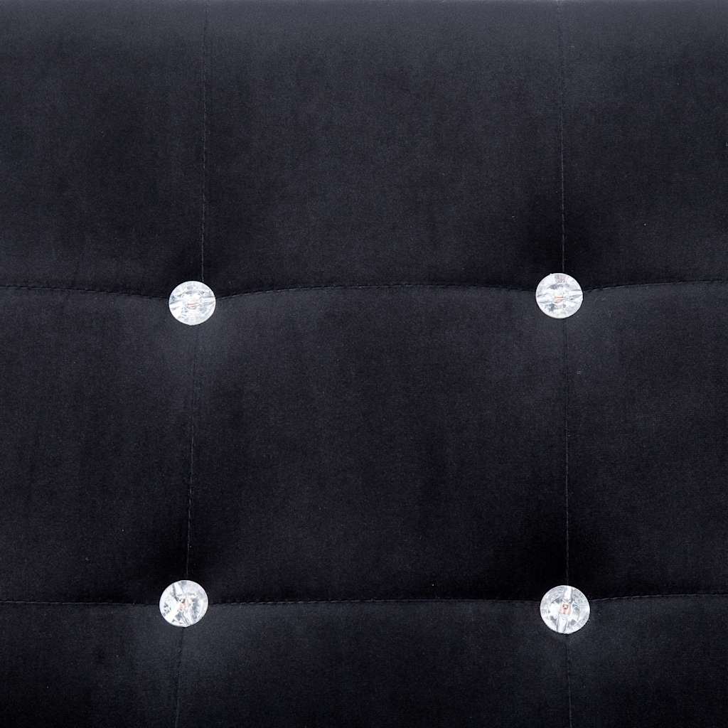 vidaXL 2-Seater Sofa with Armrests Black Chrome and Velvet