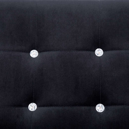 vidaXL 2-Seater Sofa with Armrests Black Chrome and Velvet