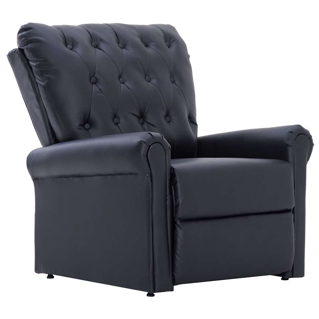 vidaXL Reclining Chair Black Faux Leather