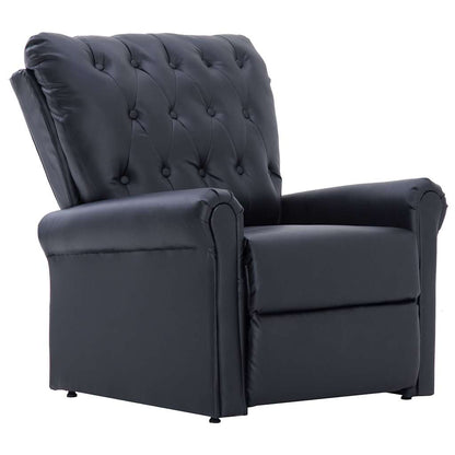 vidaXL Reclining Chair Black Faux Leather