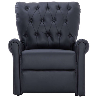 vidaXL Reclining Chair Black Faux Leather