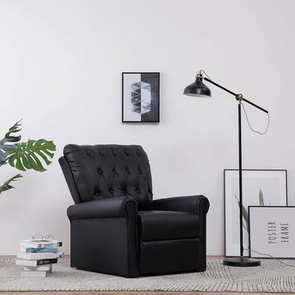 vidaXL Reclining Chair Black Faux Leather