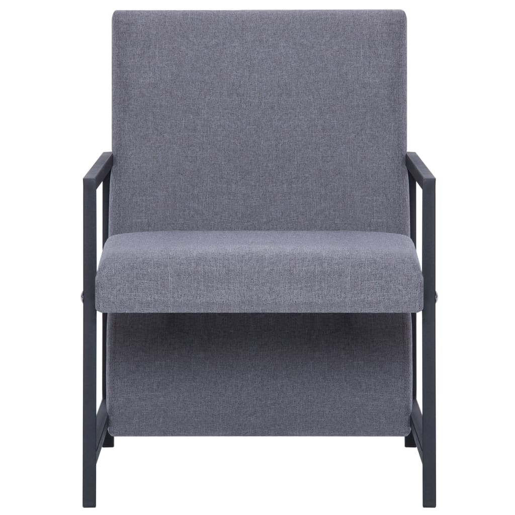 vidaXL Armchair with Chrome Feet Light Grey Fabric