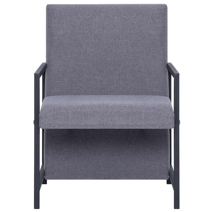 vidaXL Armchair with Chrome Feet Light Grey Fabric