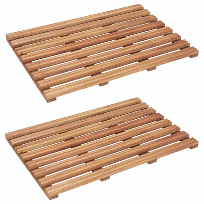 46574 vidaXL Bath Mats 2 pcs Solid Acacia Wood 56x37 cm