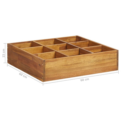 vidaXL Herb Garden Raised Bed Solid Acacia Wood 60x60x15 cm