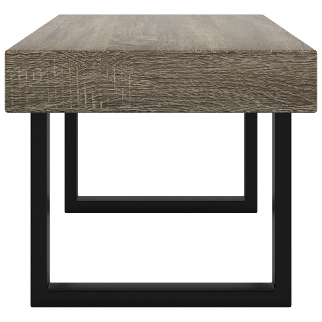 vidaXL Coffee Table Grey and Black 90x45x40 cm MDF and Iron