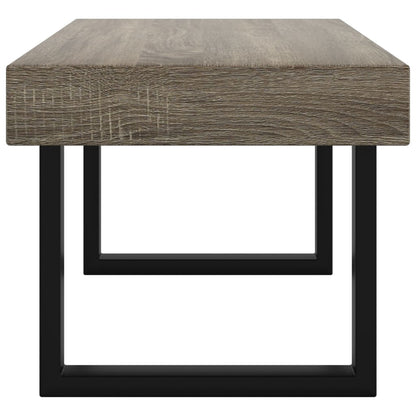 vidaXL Coffee Table Grey and Black 90x45x40 cm MDF and Iron
