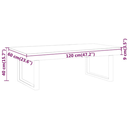vidaXL Coffee Table Light Brown and Black 120x60x40 cm MDF and Iron
