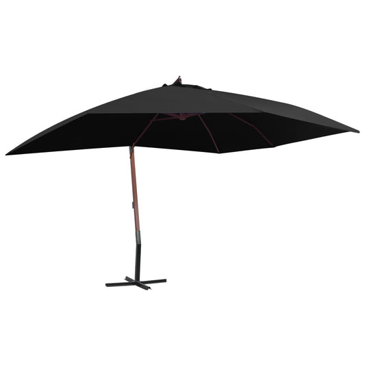 vidaXL Garden Parasol | Black | Polyester | Large | UV-resistant materials