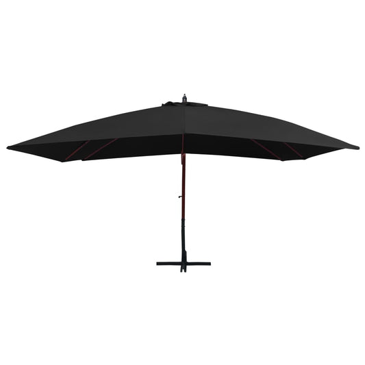 vidaXL Garden Parasol | Black | Polyester | Large | UV-resistant materials