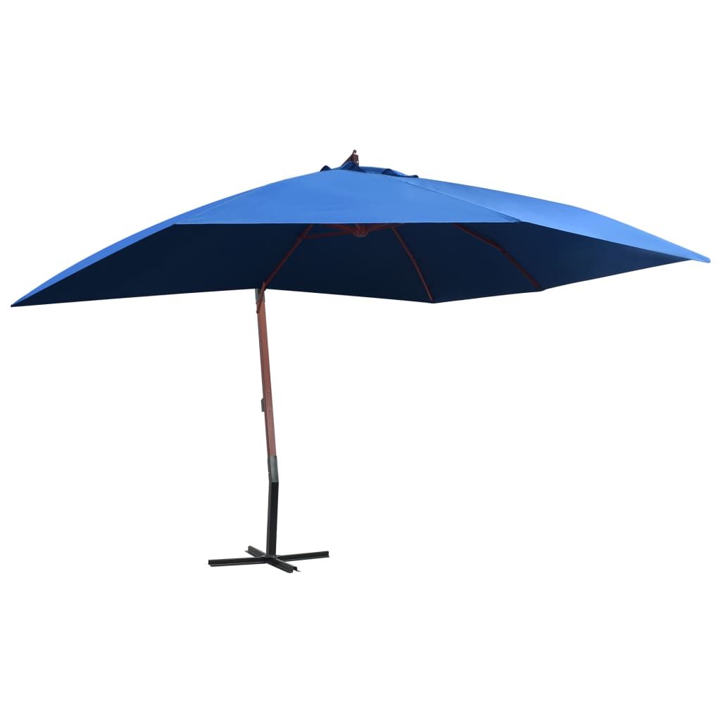 vidaXL Garden Parasol | Blue | Polyester, Bamboo, Firwood | 400x300 cm