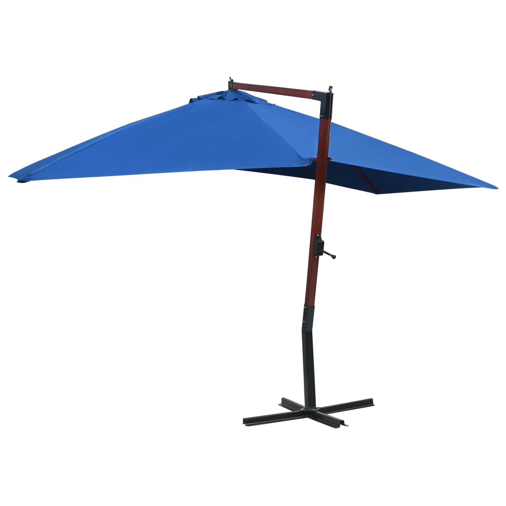 vidaXL Garden Parasol | Blue | Polyester, Bamboo, Firwood | 400x300 cm
