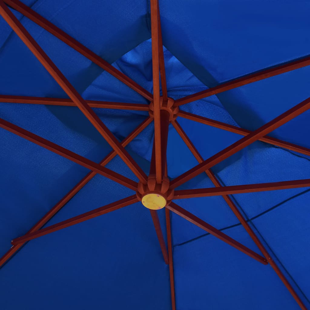 vidaXL Garden Parasol | Blue | Polyester, Bamboo, Firwood | 400x300 cm