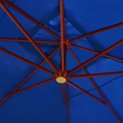 vidaXL Garden Parasol | Blue | Polyester, Bamboo, Firwood | 400x300 cm