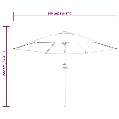 vidaXL Garden Parasol with Metal Pole 300 cm Azure
