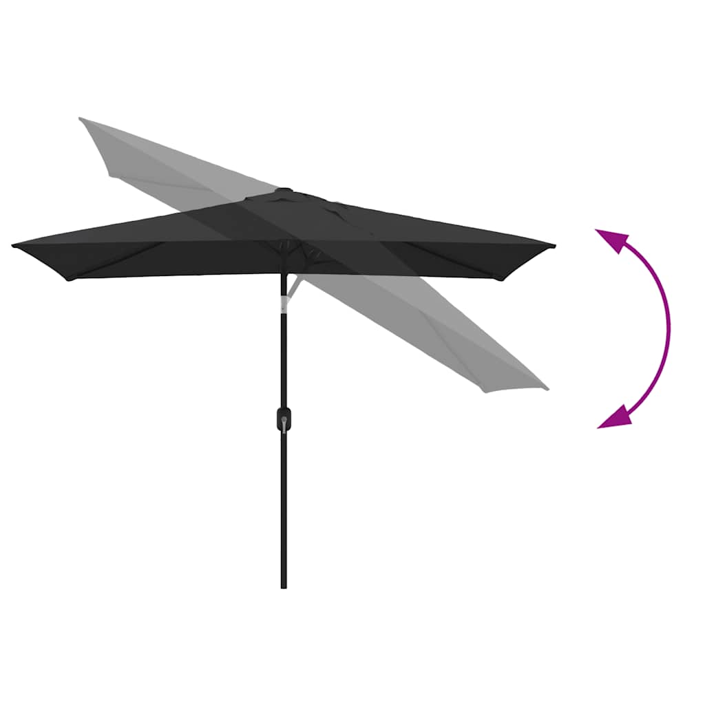 vidaXL Garden Parasol with Metal Pole 300x200 cm Black