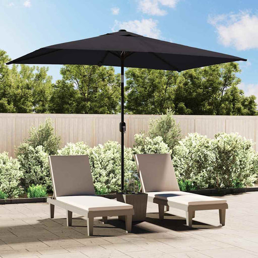 vidaXL Outdoor Parasol with Metal Pole 300x200 cm Black