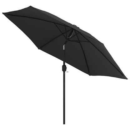 vidaXL Garden Parasol | Black | Polyester, Steel | Large | Garden Parasol