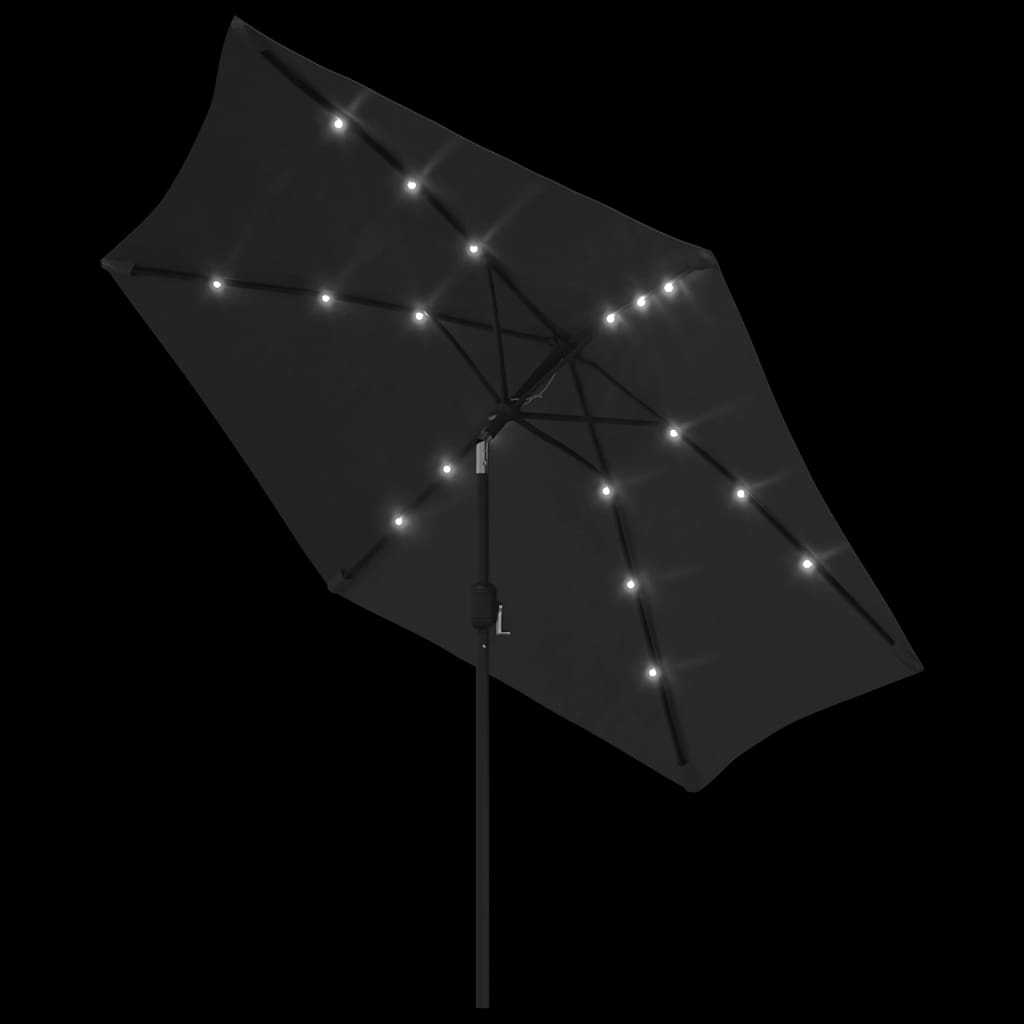 vidaXL Garden Parasol | Black | Polyester, Steel | Large | Garden Parasol