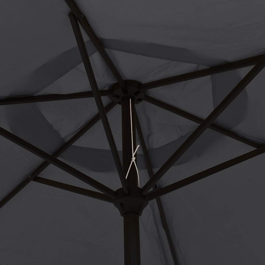 vidaXL Garden Parasol | Black | Polyester, Steel | Large | Garden Parasol