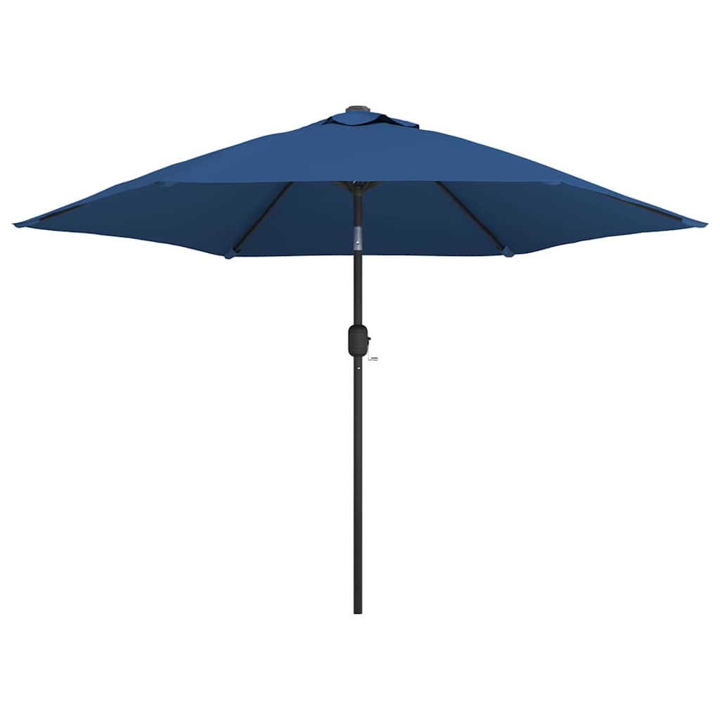 vidaXL Outdoor Parasol with LED Lights and Steel Pole 300 cm Azure