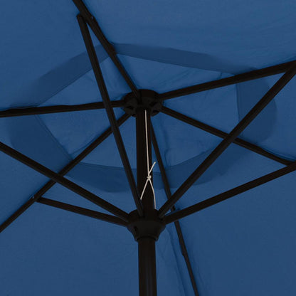 vidaXL Outdoor Parasol with LED Lights and Steel Pole 300 cm Azure