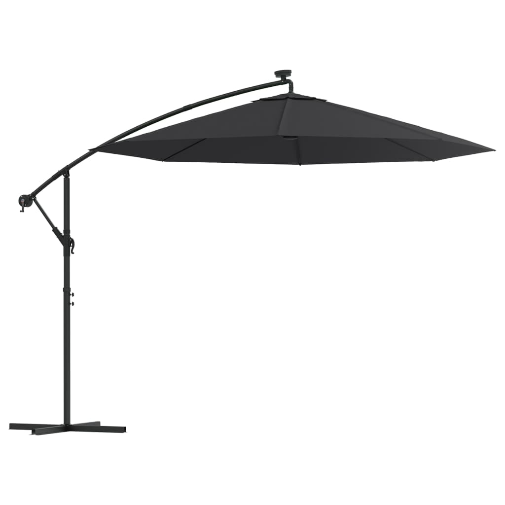 vidaXL Cantilever Garden Parasol | Black | Polyester fabric, steel pole | Large