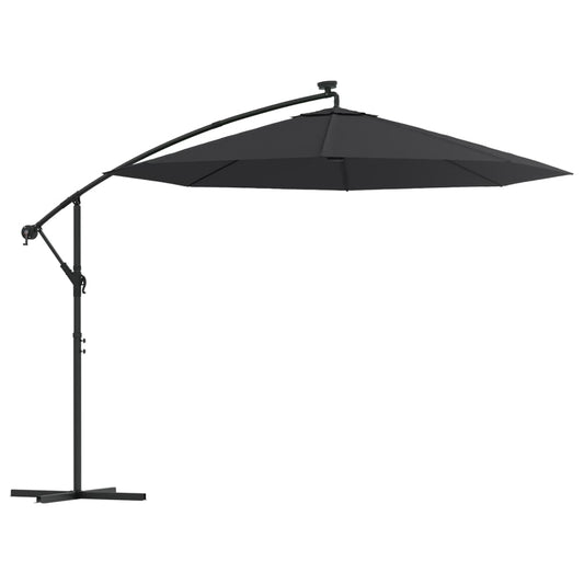 vidaXL Cantilever Garden Parasol | Black | Polyester fabric, steel pole | Large