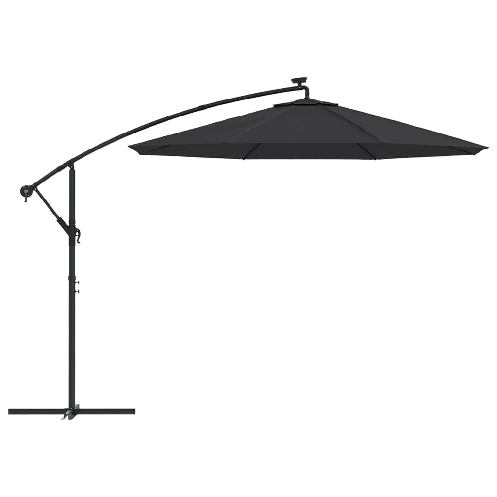 vidaXL Cantilever Garden Parasol | Black | Polyester fabric, steel pole | Large