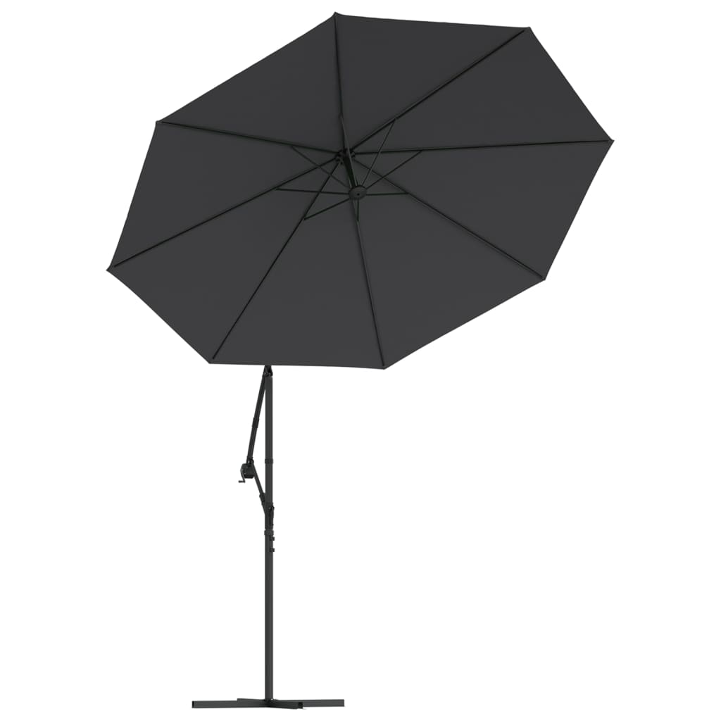 vidaXL Cantilever Garden Parasol | Black | Polyester fabric, steel pole | Large