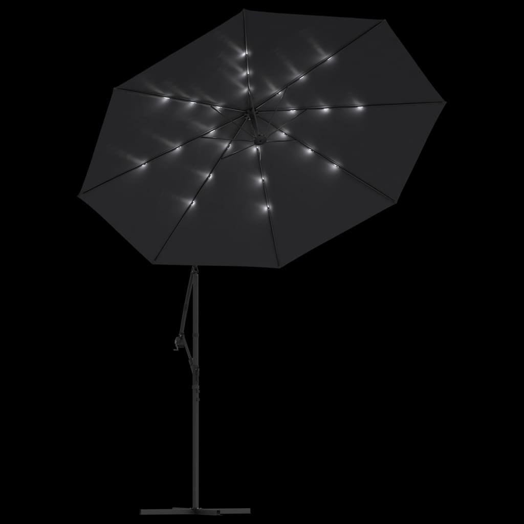 vidaXL Cantilever Garden Parasol | Black | Polyester fabric, steel pole | Large