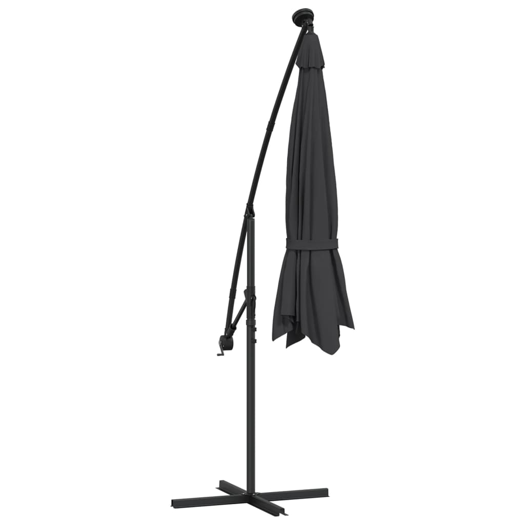 vidaXL Cantilever Garden Parasol | Black | Polyester fabric, steel pole | Large