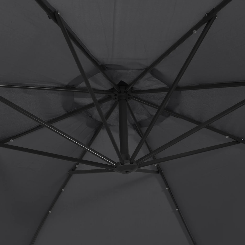 vidaXL Cantilever Garden Parasol | Black | Polyester fabric, steel pole | Large