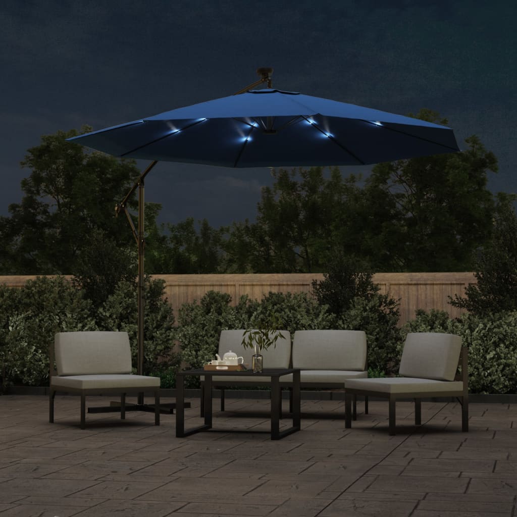 vidaXL Cantilever Garden Parasol | Azure | Polyester fabric, Steel pole