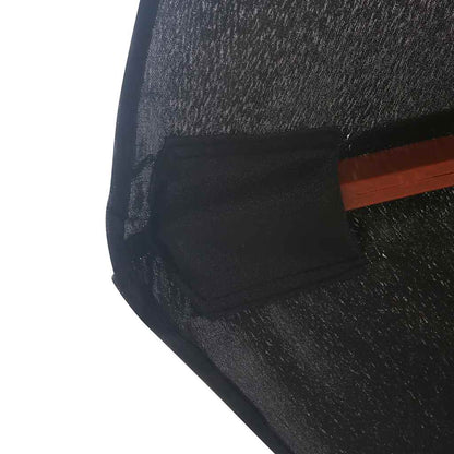 vidaXL Garden Parasol | Black | Bamboo, hardwood, polyester | Large | Foldable