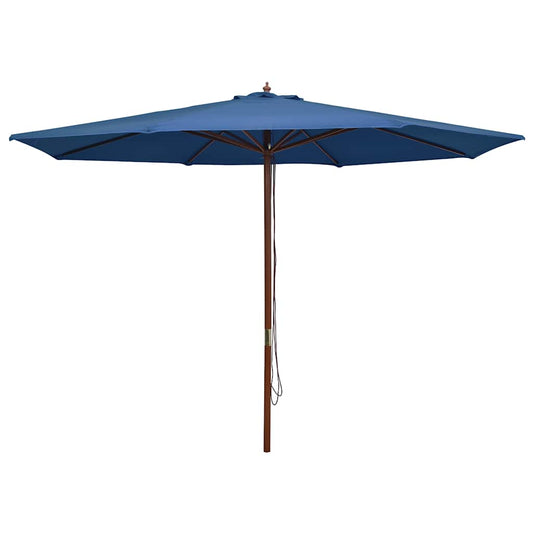 47139 vidaXL Outdoor Parasol with Wooden Pole 350 cm Blue
