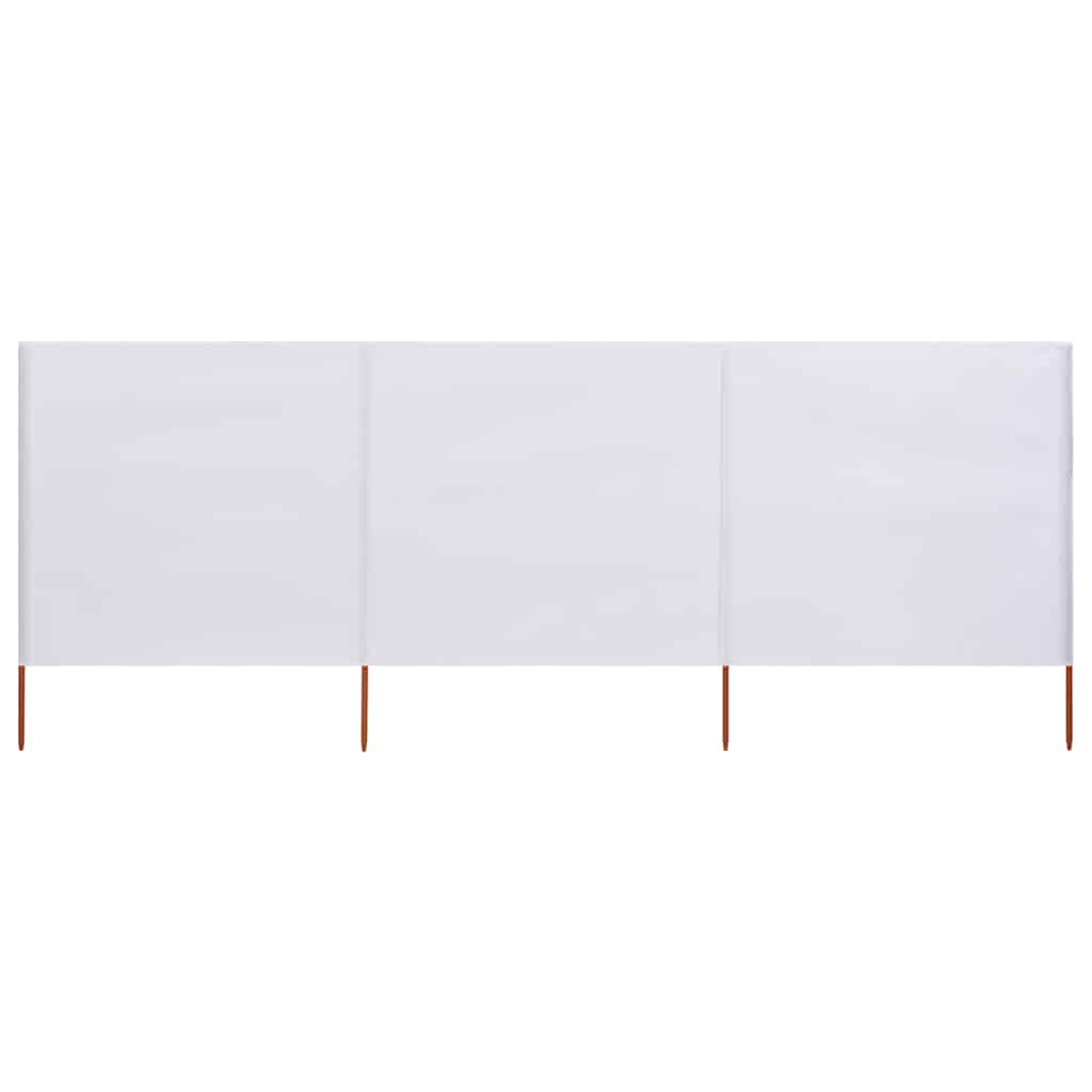vidaXL 3-panel Wind Screen Fabric 400x80 cm Sand White